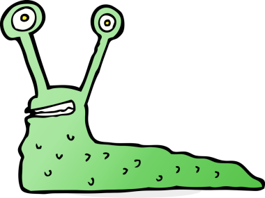 Bir insan tarafından çizilmiş karikatür sümüklüböceği