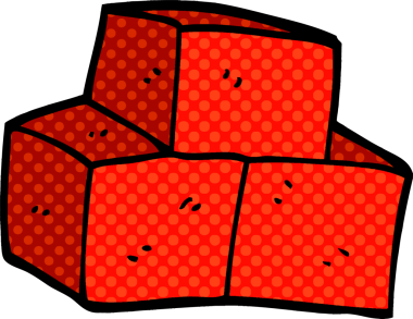 karikatür bir insan tarafından çizilmiş tuğlalar