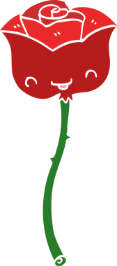 Bir insan tarafından çizilmiş düz renkli çizgi film.