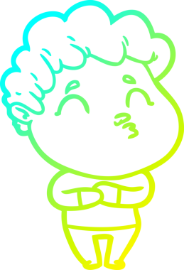 Bir insan tarafından çizilmiş soğuk çizgi film karakteri çizimi.