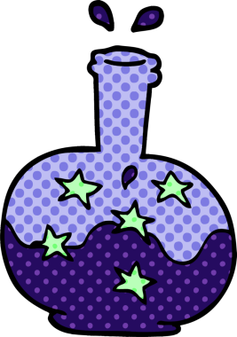 Bir insan tarafından çizilmiş sihirli iksir.