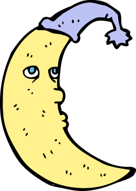 Bir insan tarafından çizilmiş uykulu ay karikatürü