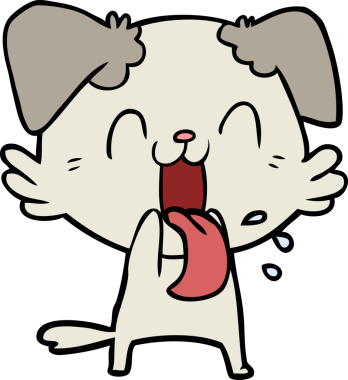 Bir insan tarafından çizilmiş nefes nefese bir köpek.