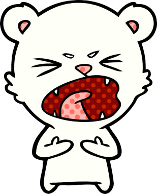 Bir insan tarafından çizilmiş kızgın kutup ayısı çizgi filmi.