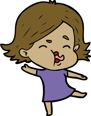 Bir insan tarafından çizilen karikatür kızı.