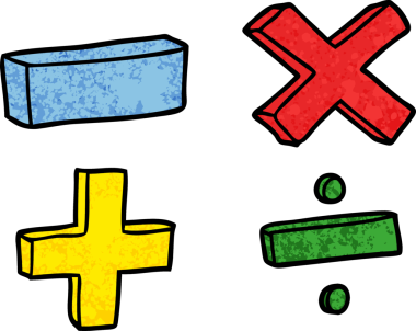 bir insan tarafından çizilmiş matematik sembolleri.