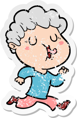 Bir insan tarafından çizilmiş bir çizgi film karakterinin sıkıntılı çıkartması.