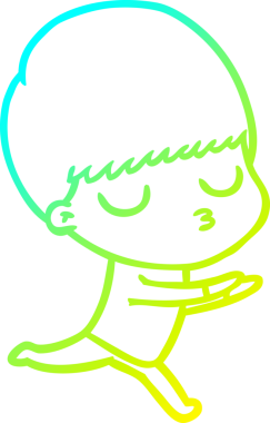 Bir çizgi film karakteri çizen soğuk gradyan bir çocuk bir insan tarafından çizilmiş.