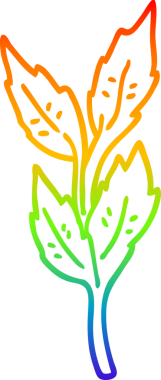 gökkuşağı gradyan çizgi çizimi bir insan tarafından çizilen yapraklar