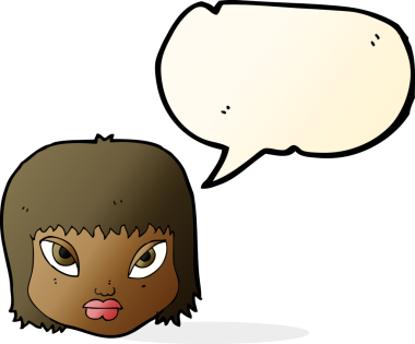 bir insan tarafından çizilen konuşma baloncuğuyla sinirlenmiş bir yüz.