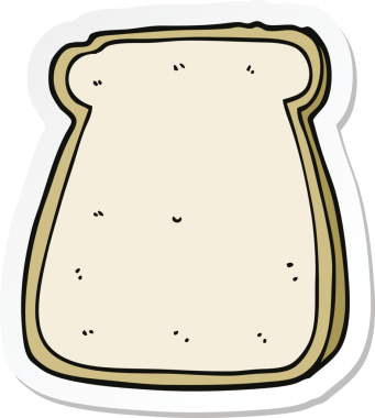 Bir insan tarafından çizilmiş bir ekmek diliminin çıkartması.