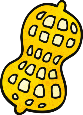 Bir insan tarafından çizilmiş karikatür fıstığı.