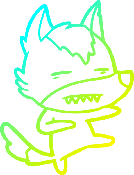 Bir insan tarafından çizilmiş bir kurt çizgi filminin soğuk çizgi çizimi.