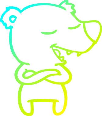 Bir insan tarafından çizilen çizgi film ayısının soğuk gradyan çizgisi.