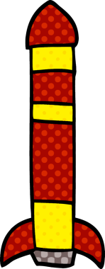 Bir insan tarafından çizilmiş karalama yüksekliğindeki roket
