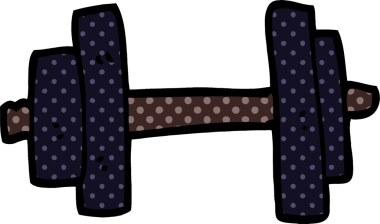 Bir insan tarafından çizilmiş karalama spor ağırlıkları.