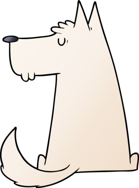 Bir insan tarafından çizilmiş şirin bir çizgi film köpeği.