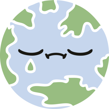 Bir insan tarafından çizilmiş düz renkli bir yeryüzü çizgi filmi.