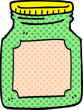 Bir insan tarafından çizilmiş karalama kavanozu.