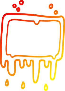 Bir insan tarafından çizilen çizgi film damlayan bir afişin sıcak gradyan çizimi