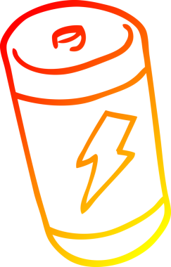 Bir insan tarafından çizilmiş karikatür bataryasının sıcak gradyan çizimi