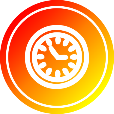 Bir insan tarafından çizilmiş sıcak gradyan bir duvar saati dairesel simgesi