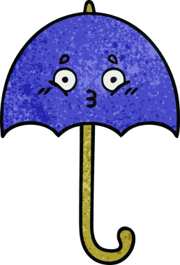 Bir insan tarafından çizilmiş eski grunge desenli şemsiye.