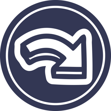 Bir insan tarafından çizilmiş ok dairesel simgesi yönü