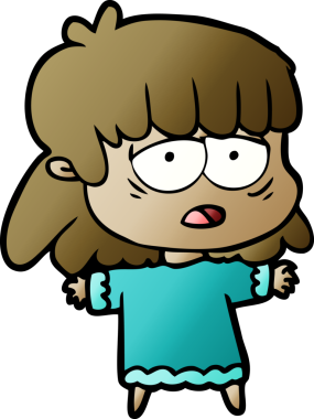 Bir insan tarafından çizilmiş yorgun bir kadın.