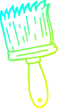 Bir insan tarafından çizilmiş bir karikatür fırçasının soğuk gradyan çizimi