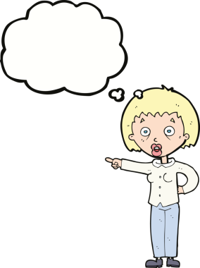 Bir insan tarafından çizilmiş düşünce balonlu bir karikatür.