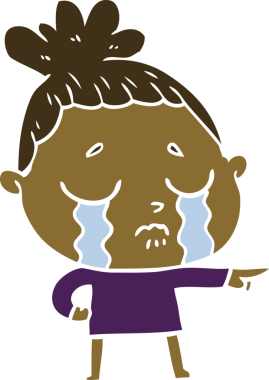 Bir insan tarafından çizilmiş düz renkli karikatür.