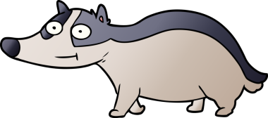 Bir insan tarafından çizilmiş karikatür dostu porsuk