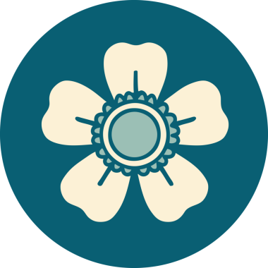 Bir insan tarafından çizilmiş bir çiçeğin ikonik dövme şekli