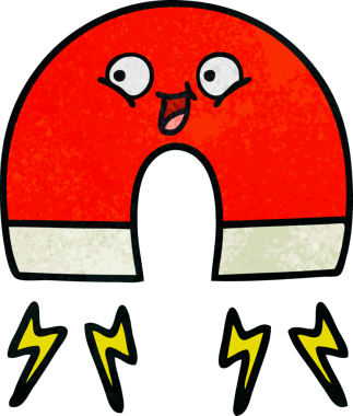 Bir insan tarafından çizilmiş mıknatısın grunge desen karikatürü