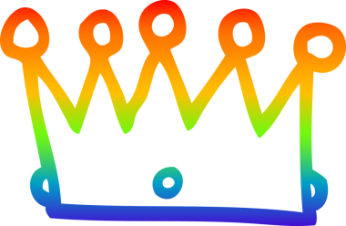 gökkuşağı gradyan bir çizgi insan tarafından çizilmiş bir taç