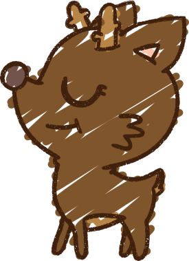 Bir insan tarafından çizilmiş ren geyiği tebeşiri.