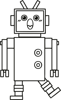 Bir insan tarafından çizilmiş robot çizimi