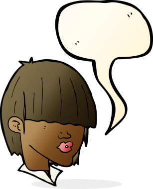 bir insan tarafından çizilmiş konuşma balonlu çizgi film saç kesimi