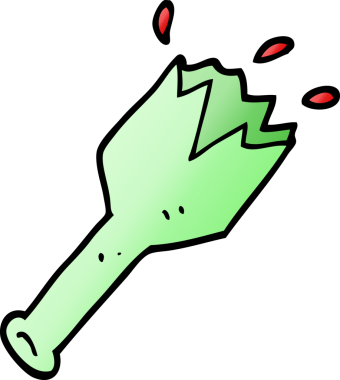 vektör gradyan çizim karikatürü bir insan tarafından çizilmiş cam şişe