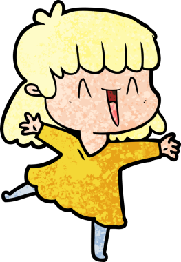 Bir insan tarafından çizilmiş karikatür kadın.