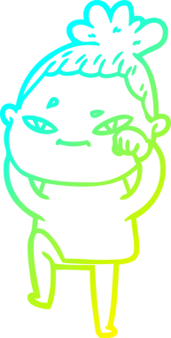 Bir insan tarafından çizilmiş bir karikatür kadın çizimi.