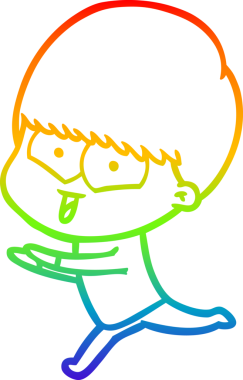 gökkuşağı gradyan çizgi çizimi bir insan tarafından çizilmiş mutlu bir çocuk