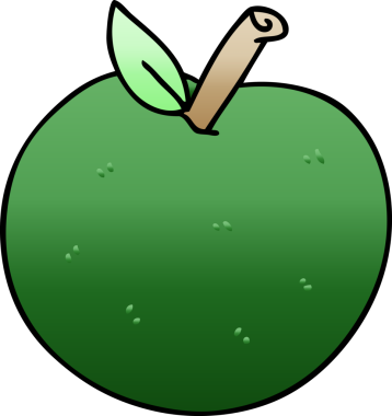 bir insan tarafından çizilmiş garip gölgeli elma.