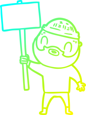 Bir insan tarafından çizilmiş sakallı bir karikatür çizimi.