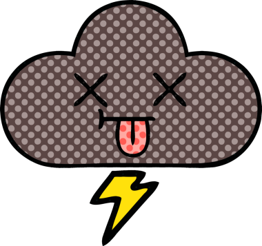 Bir insan tarafından çizilmiş bir fırtına bulutunun karikatürü.