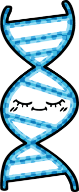 Bir insan tarafından çizilmiş bir DNA ipliğinin çizgi romanı.
