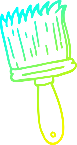 Bir insan tarafından çizilmiş bir karikatür fırçasının soğuk gradyan çizimi