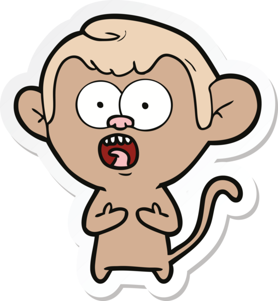 Bir insan tarafından çizilmiş bir karikatür çıkartması.