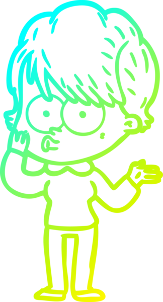 Bir insan tarafından çizilmiş bir karikatür kadın çizimi.